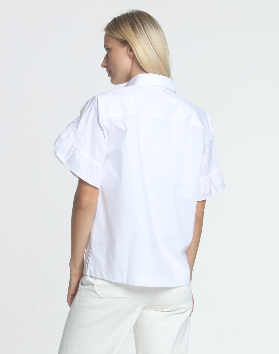Lulu Ruffle Short Sleeve Shirt – Hinson Wu