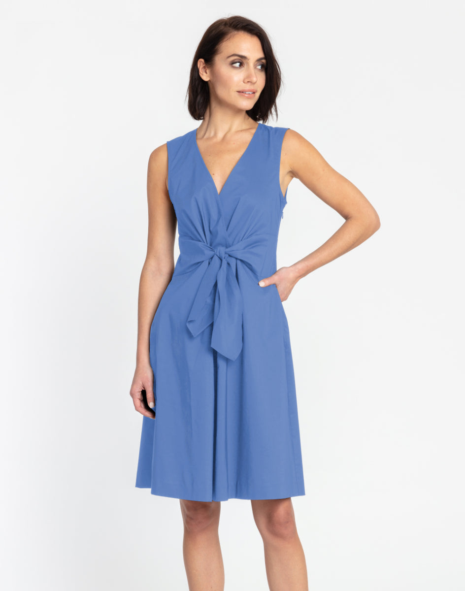 Ellen Sleeveless Tie Front Dress