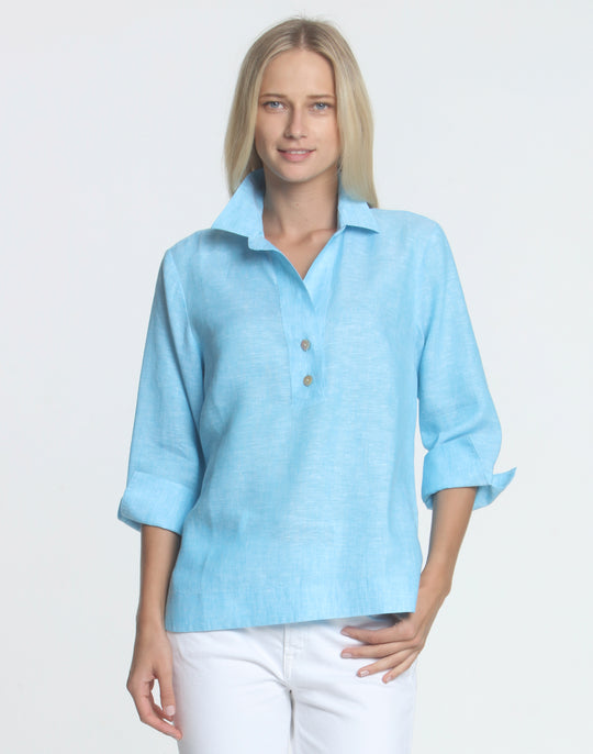 Aileen 3/4 Sleeve Luxe Linen Top