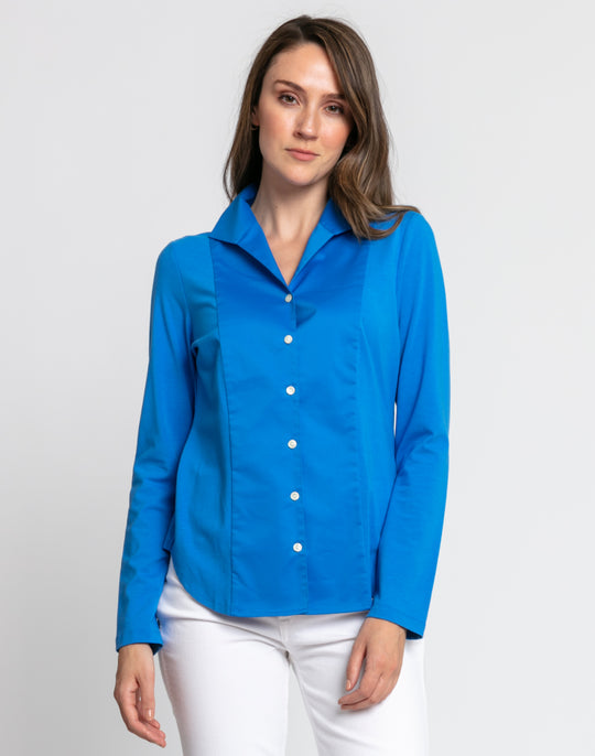 Donna Long Sleeve Wing Collar "T" Shirt