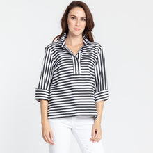 Load image into Gallery viewer, Aileen 3/4 Sleeve Stripe/Gingham Combo Top