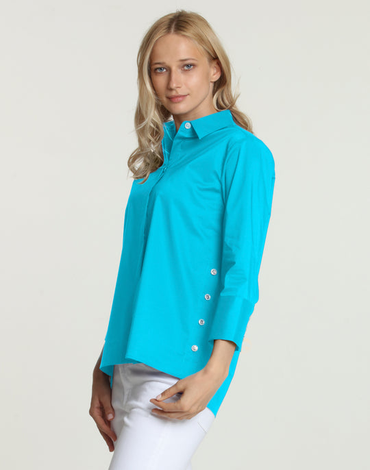 Maxine 3/4 Sleeve Side Button Shirt