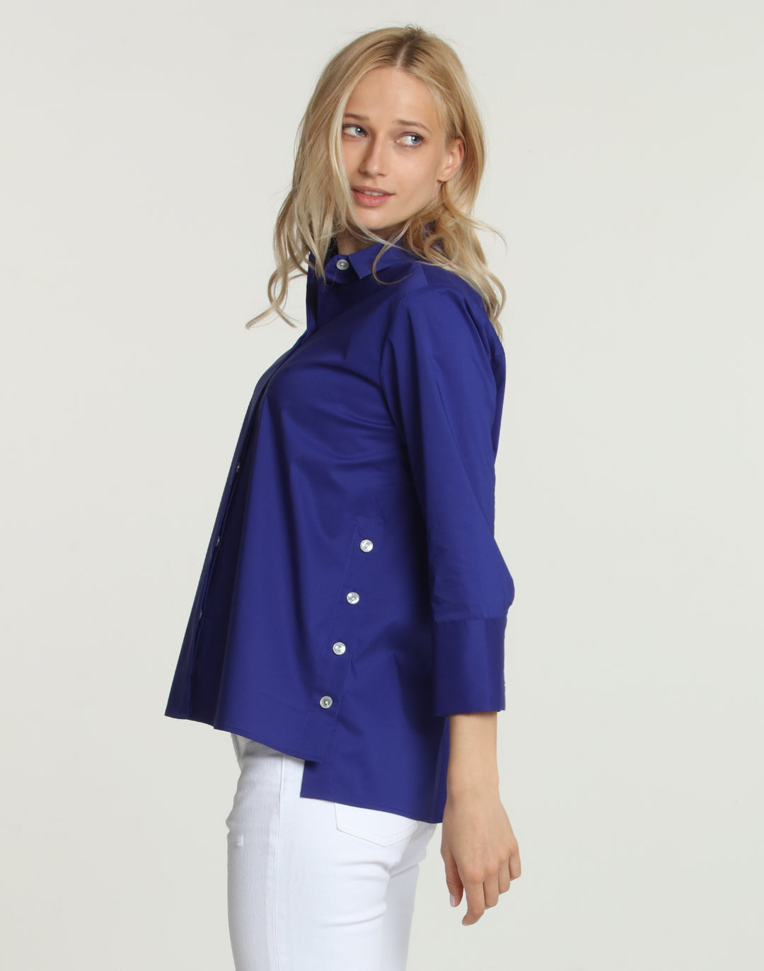 Maxine 3/4 Sleeve Side Button Shirt