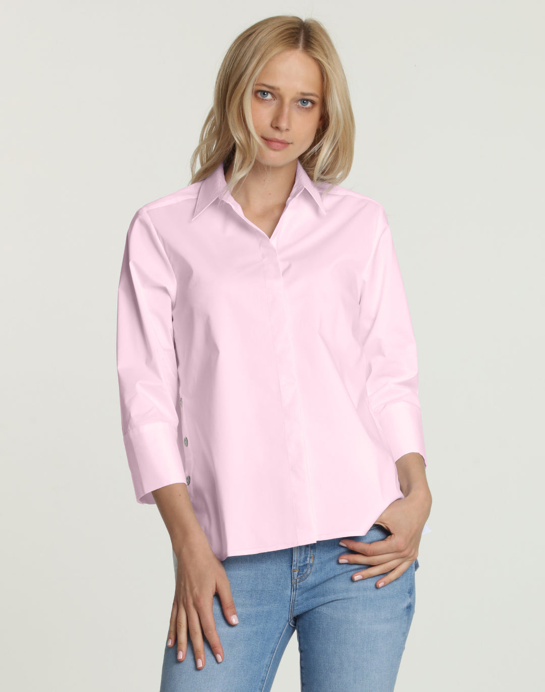 Maxine 3/4 Sleeve Side Button Shirt