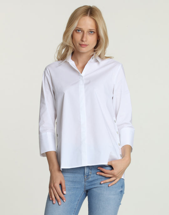 Maxine 3/4 Sleeve Side Button Shirt