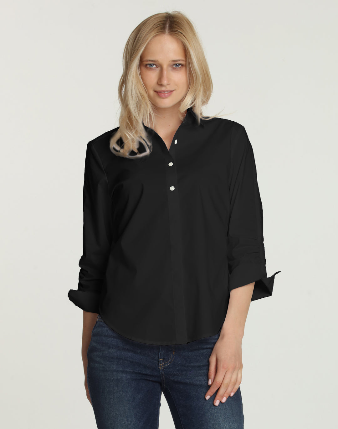 Zoey 3/4 Sleeve Ruched Sleeve Shirt