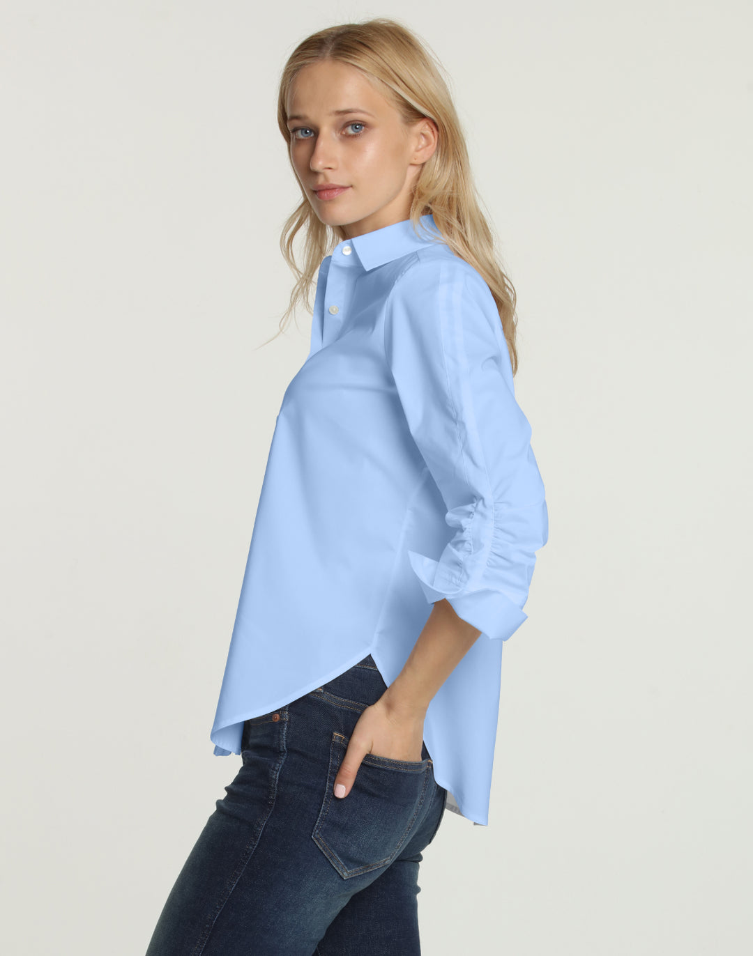 Zoey 3/4 Sleeve Ruched Sleeve Shirt