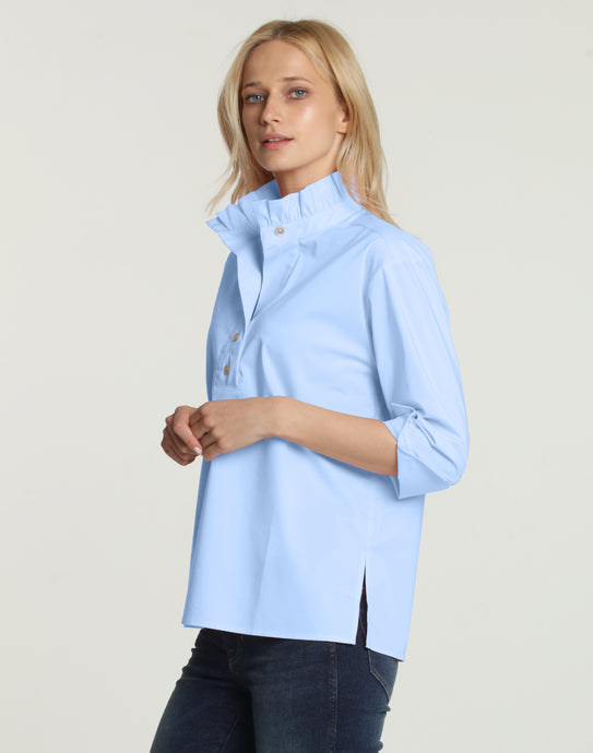 Camilla 3/4 Sleeve Ruffle Neck Popover