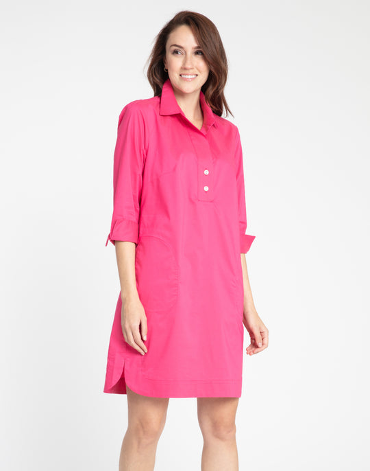 Aileen 3/4 Sleeve Button Back Dress