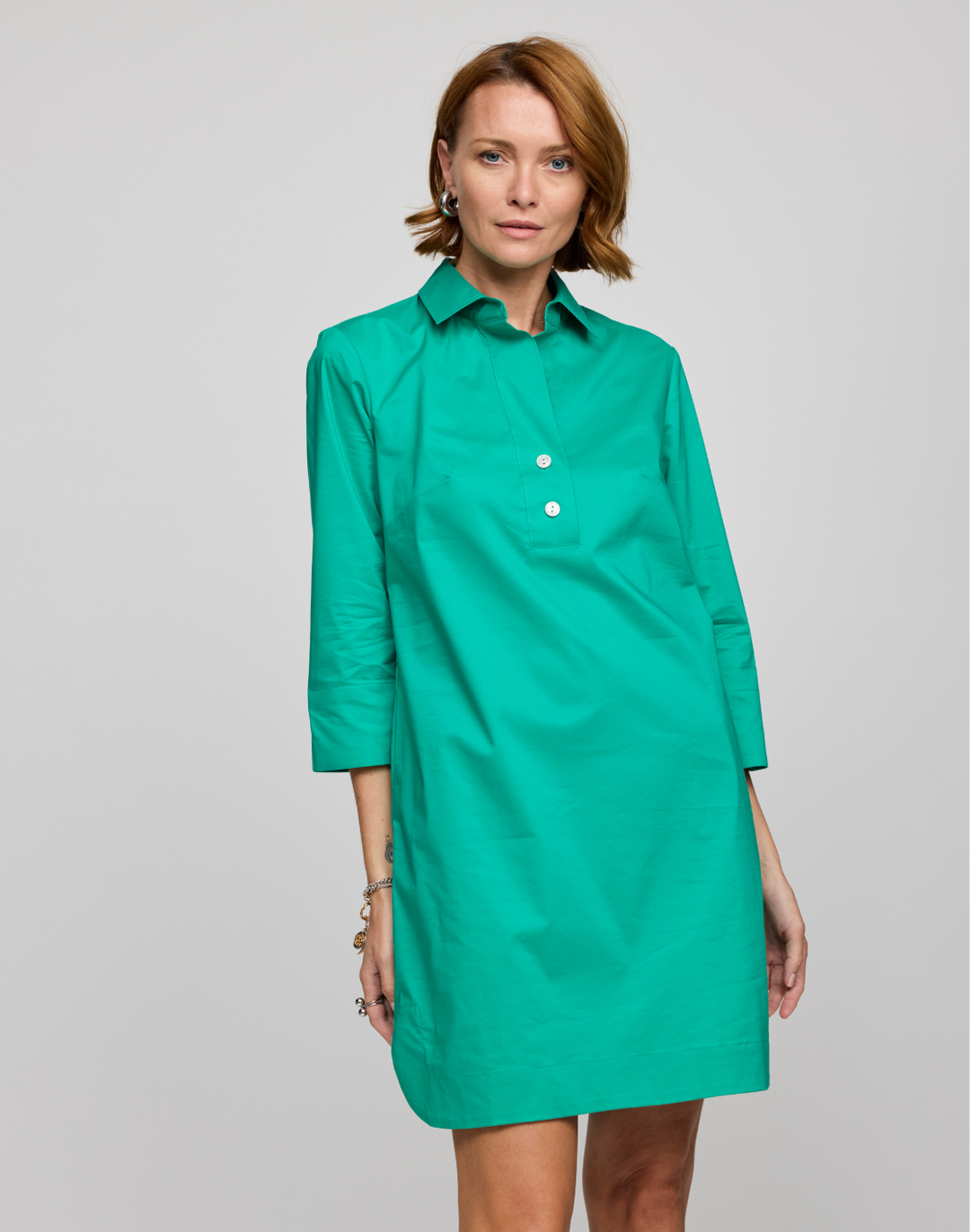 Aileen 3/4 Sleeve Button Back Dress