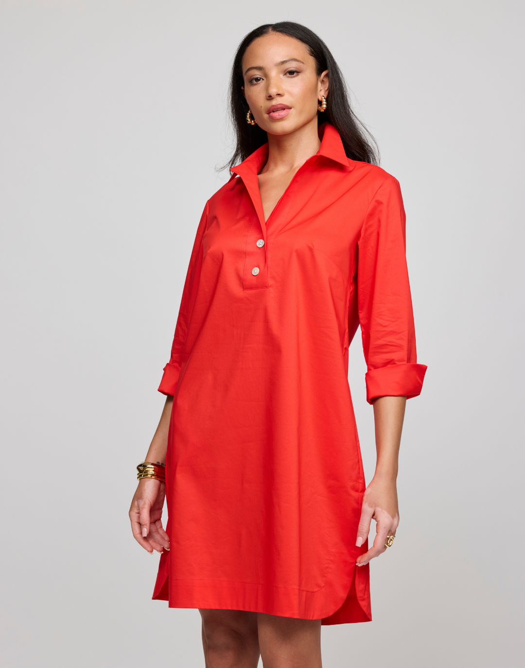 Aileen 3/4 Sleeve Button Back Dress