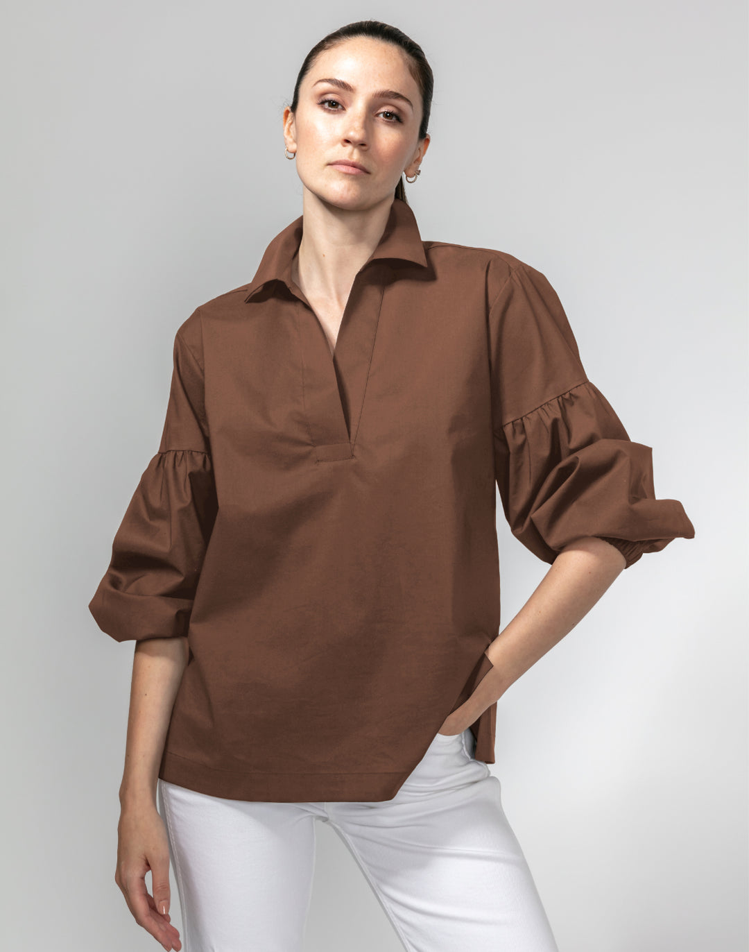 FINAL SALE / NO RETURN - Arianna Long Puff Sleeve Top