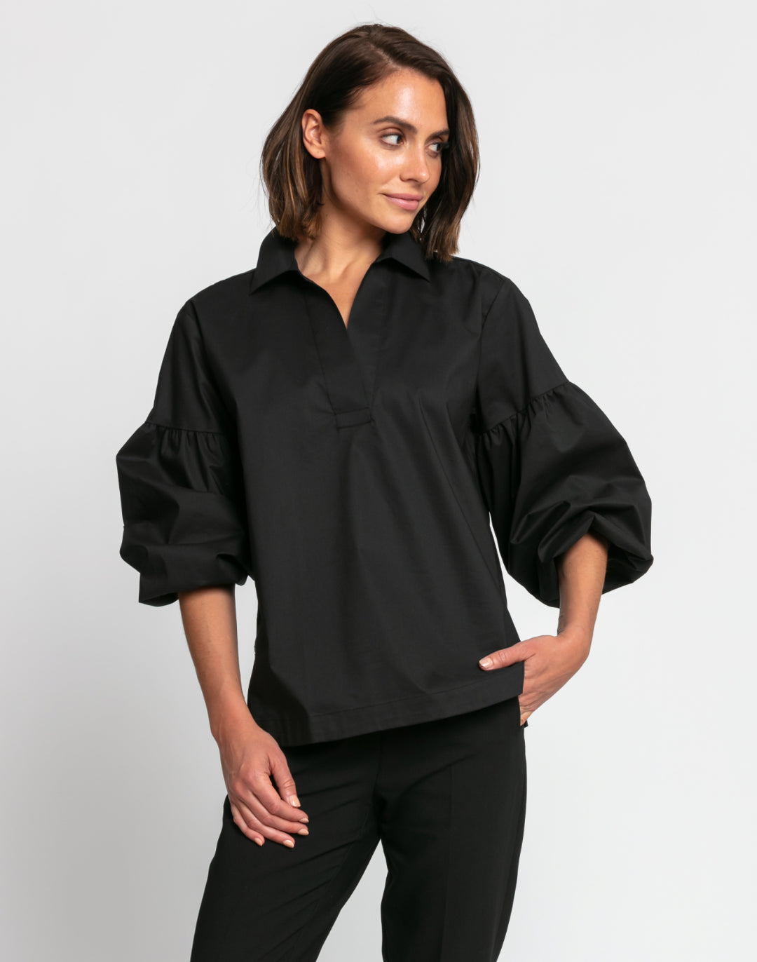 FINAL SALE / NO RETURN - Arianna Long Puff Sleeve Top