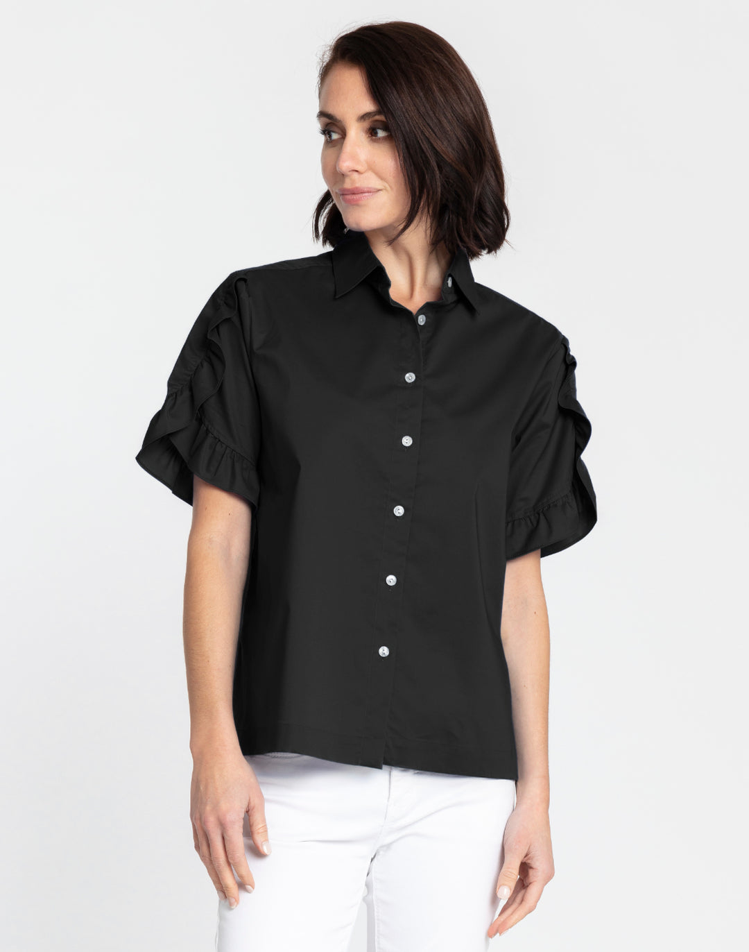 Lulu Ruffle Elbow Sleeve Shirt