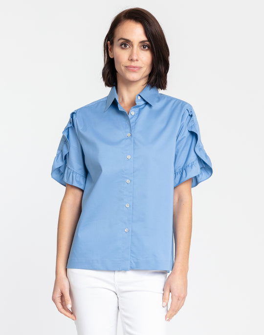 Lulu Ruffle Elbow Sleeve Shirt