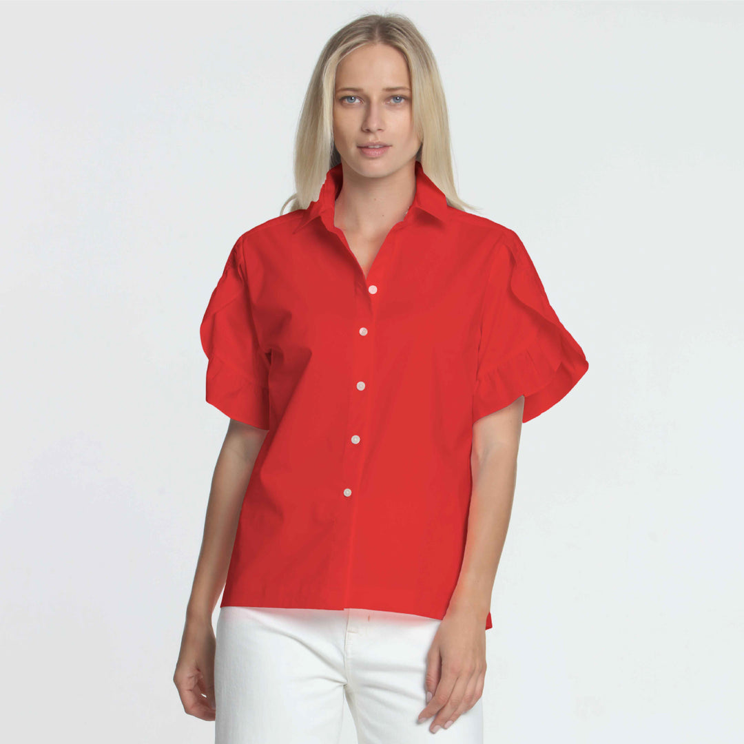 Lulu Ruffle Elbow Sleeve Shirt