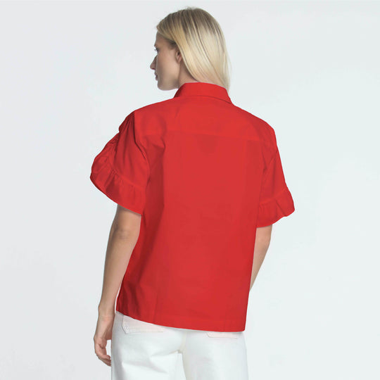 Lulu Ruffle Elbow Sleeve Shirt