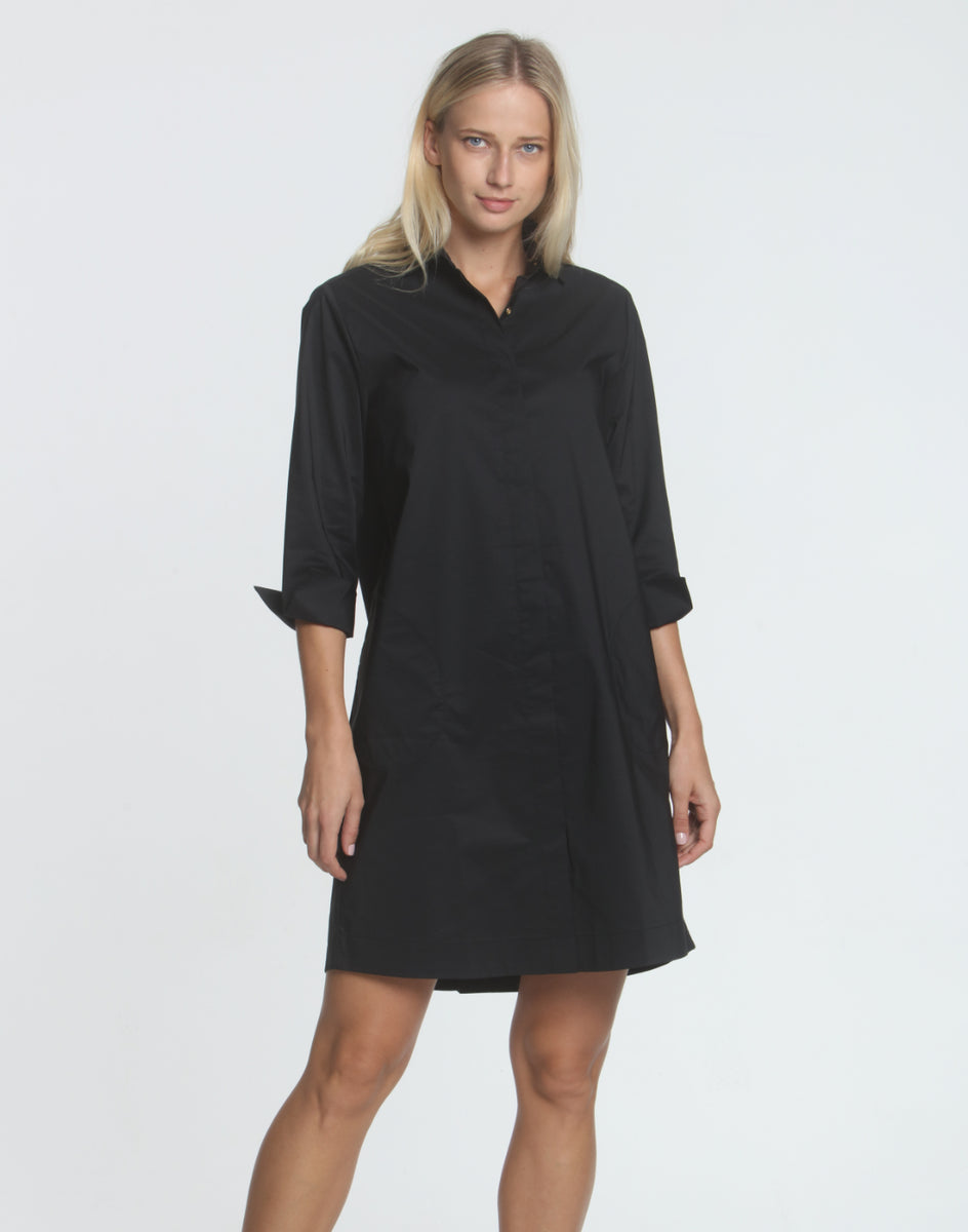 Xena 3/4 Sleeve Stretch Cotton Dress – Hinson Wu