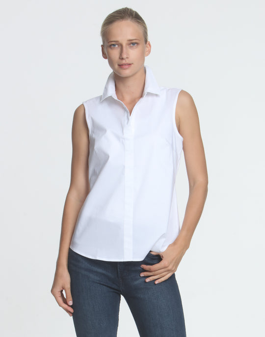 Lizette Sleeveless Woven/Knit Shirt