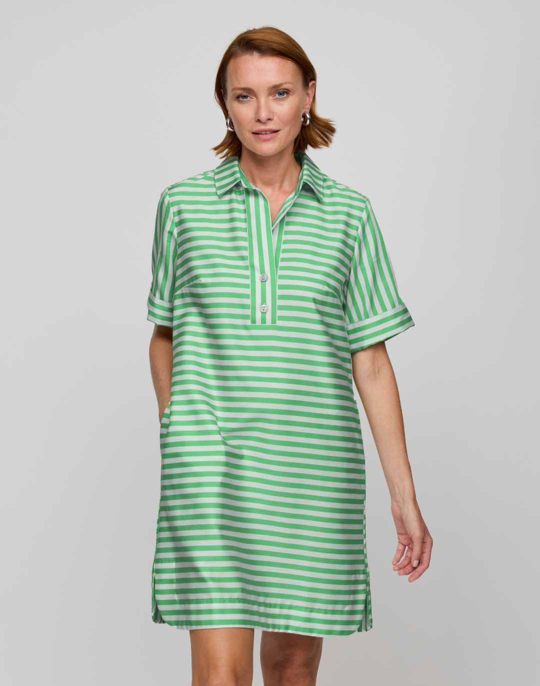 Aileen Short Sleeve Stripe/Gingham Dress