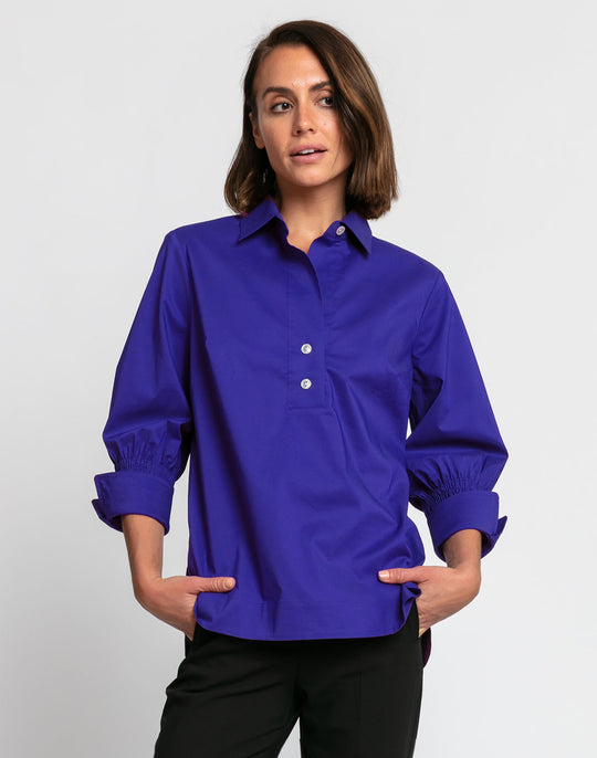 Morgan 3/4 Ruched Sleeve Top