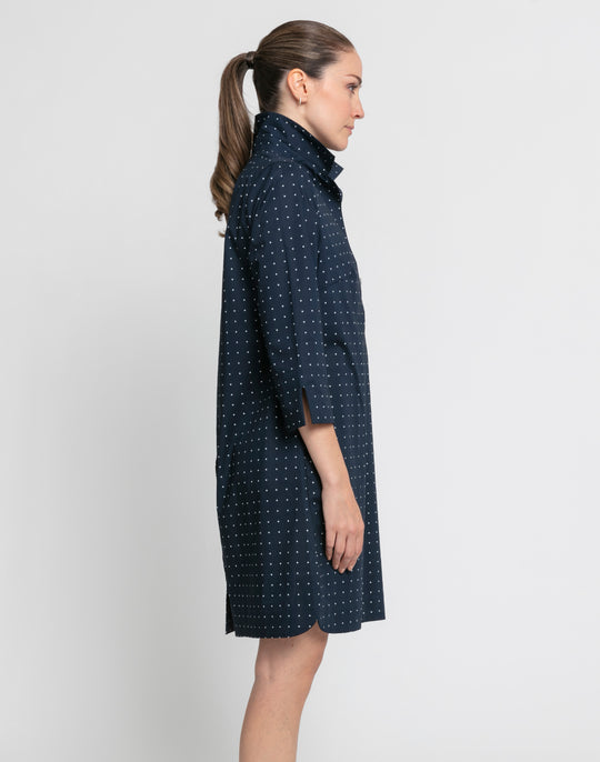 Aileen 3/4 Sleeve Dot Print Dress