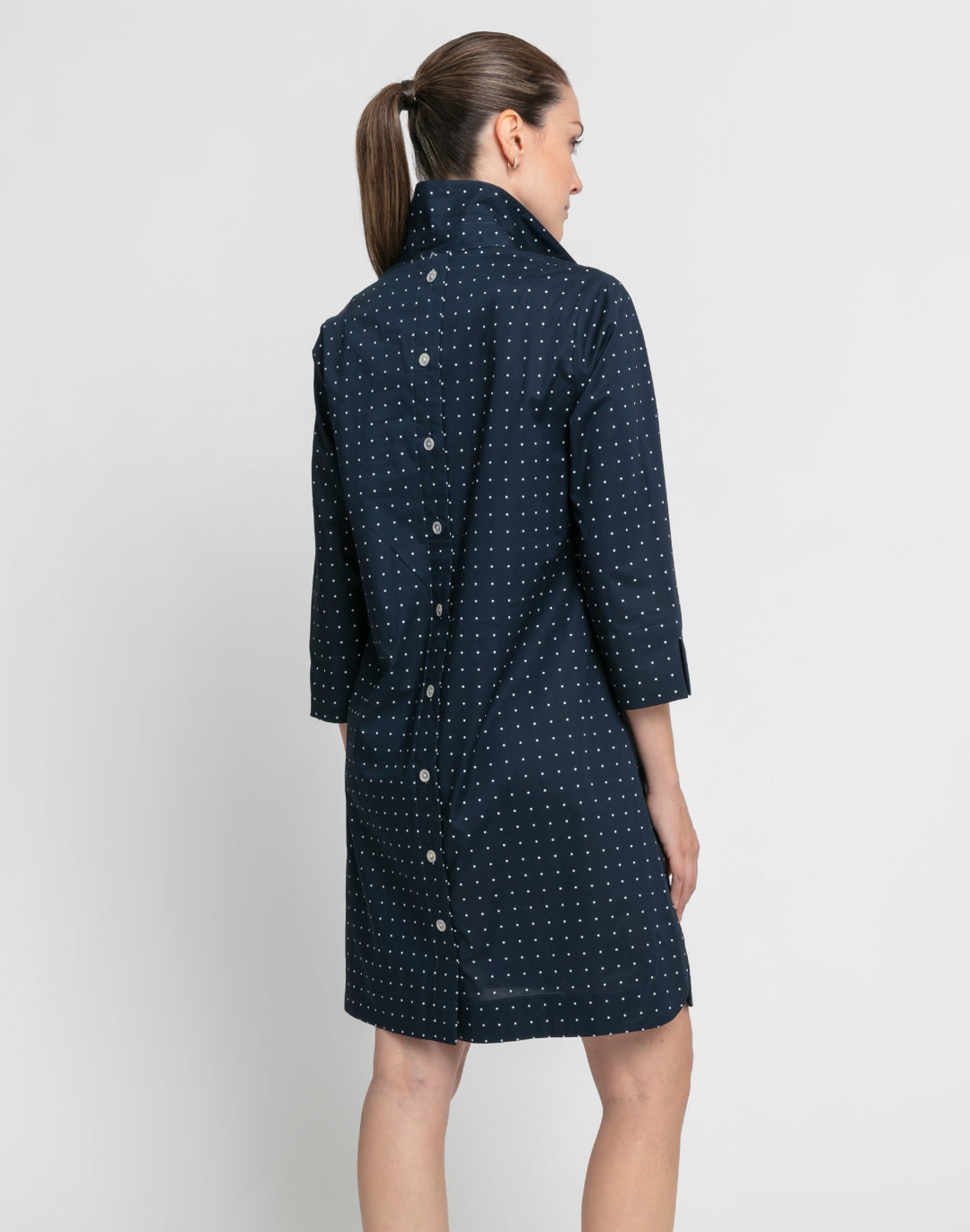 Aileen 3/4 Sleeve Dot Print Dress