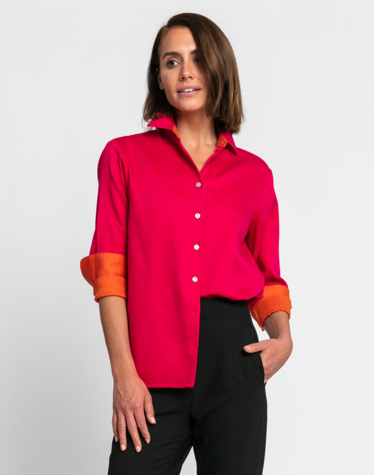 FINAL SALE / NO RETURN - Margot Long Sleeve Double Face Shirt