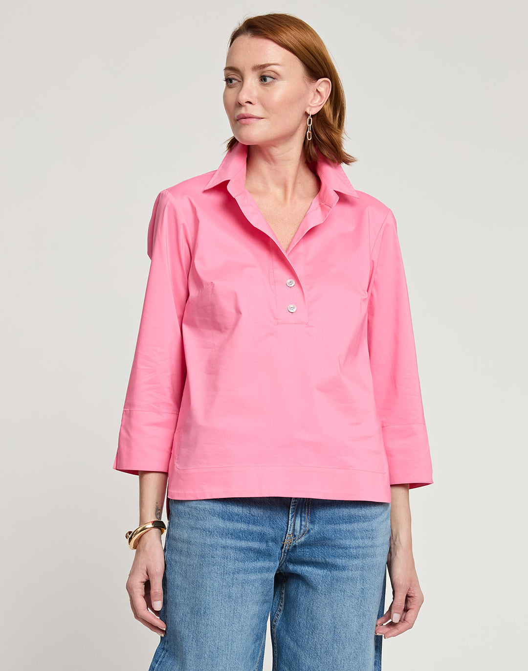 Aileen 3/4 Sleeve Button Back Top