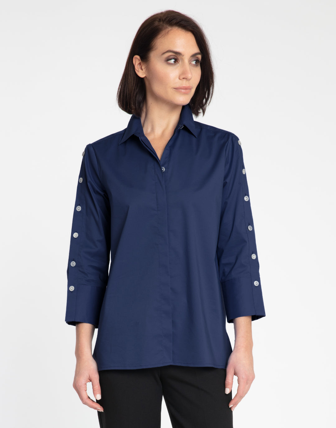 Eleanor 3/4 Sleeve Solid Shirt