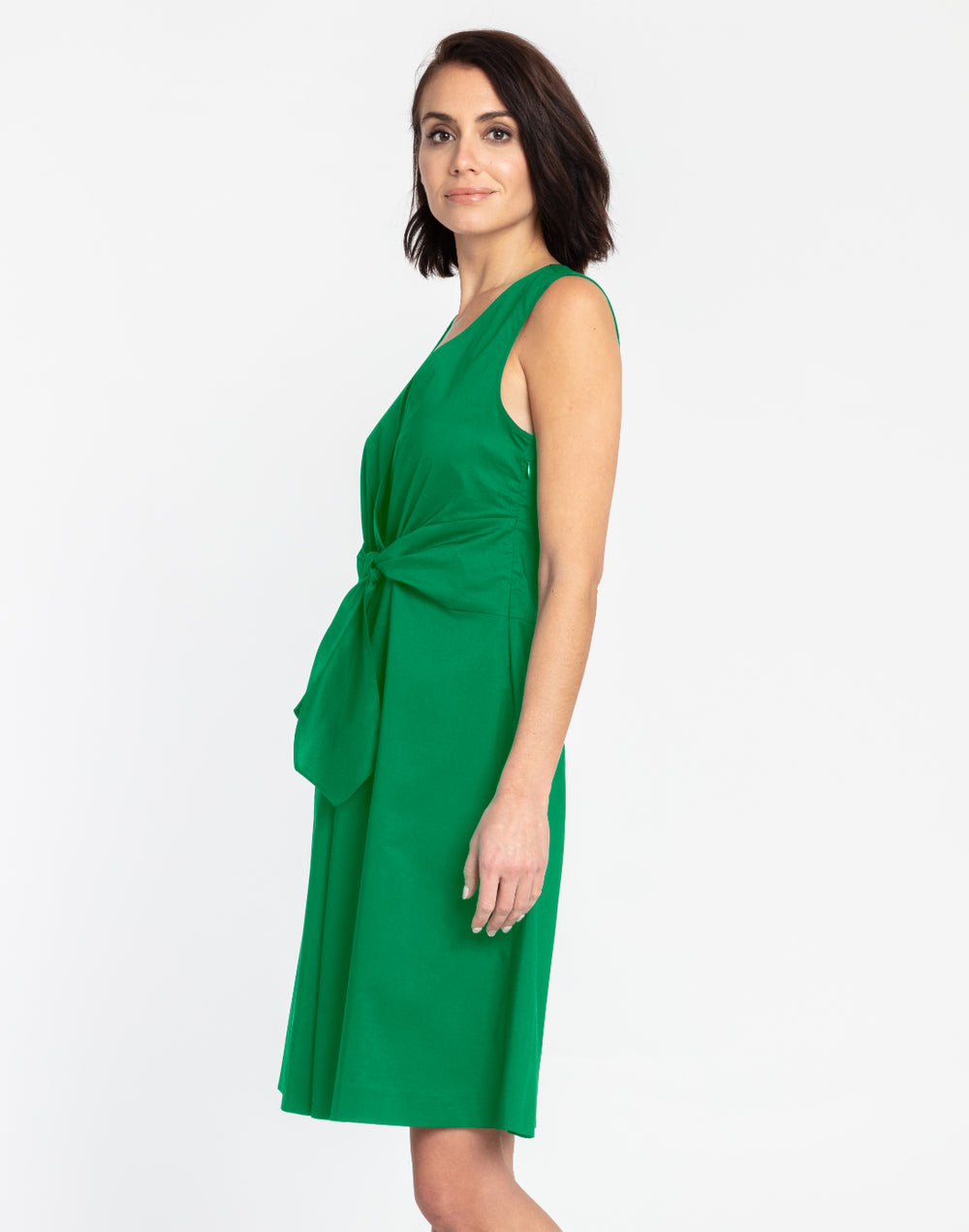 Ellen Sleeveless Tie Front Dress