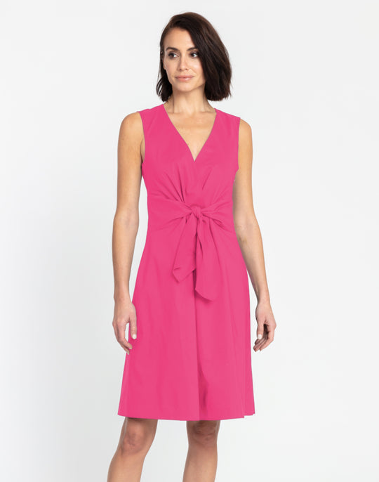 Ellen Sleeveless Tie Front Dress