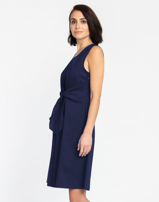 Ellen Sleeveless Tie Front Dress