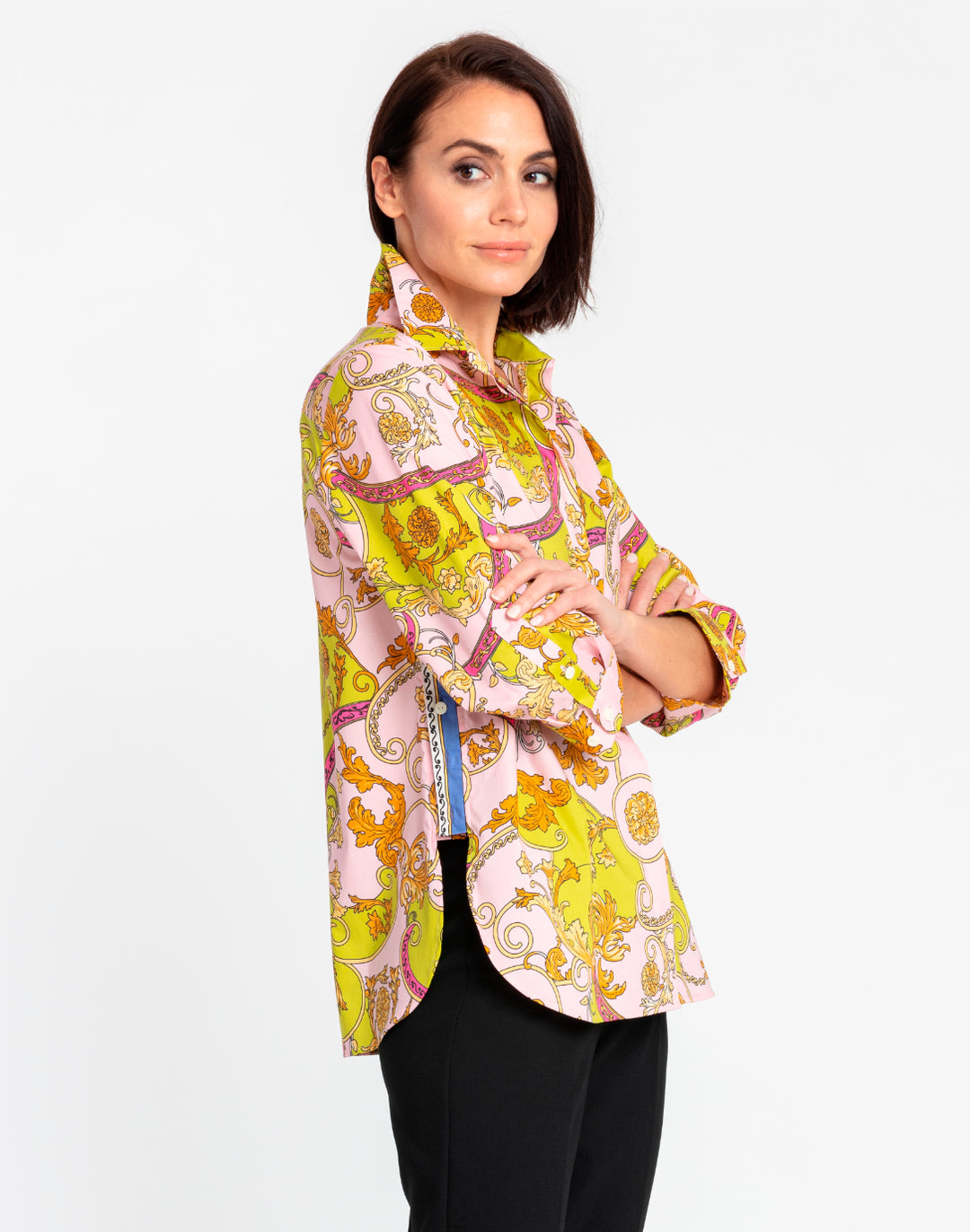 Gemma 3/4 Sleeve Versailles Print Shirt