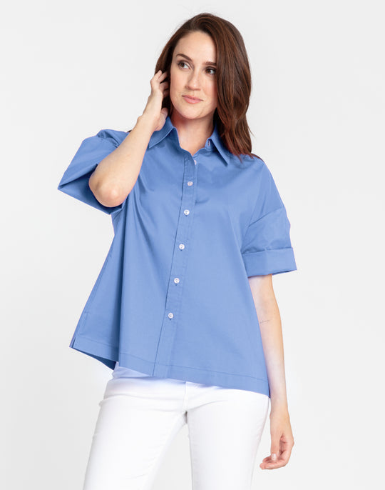 Daryl Elbow Sleeve Cotton Shirt