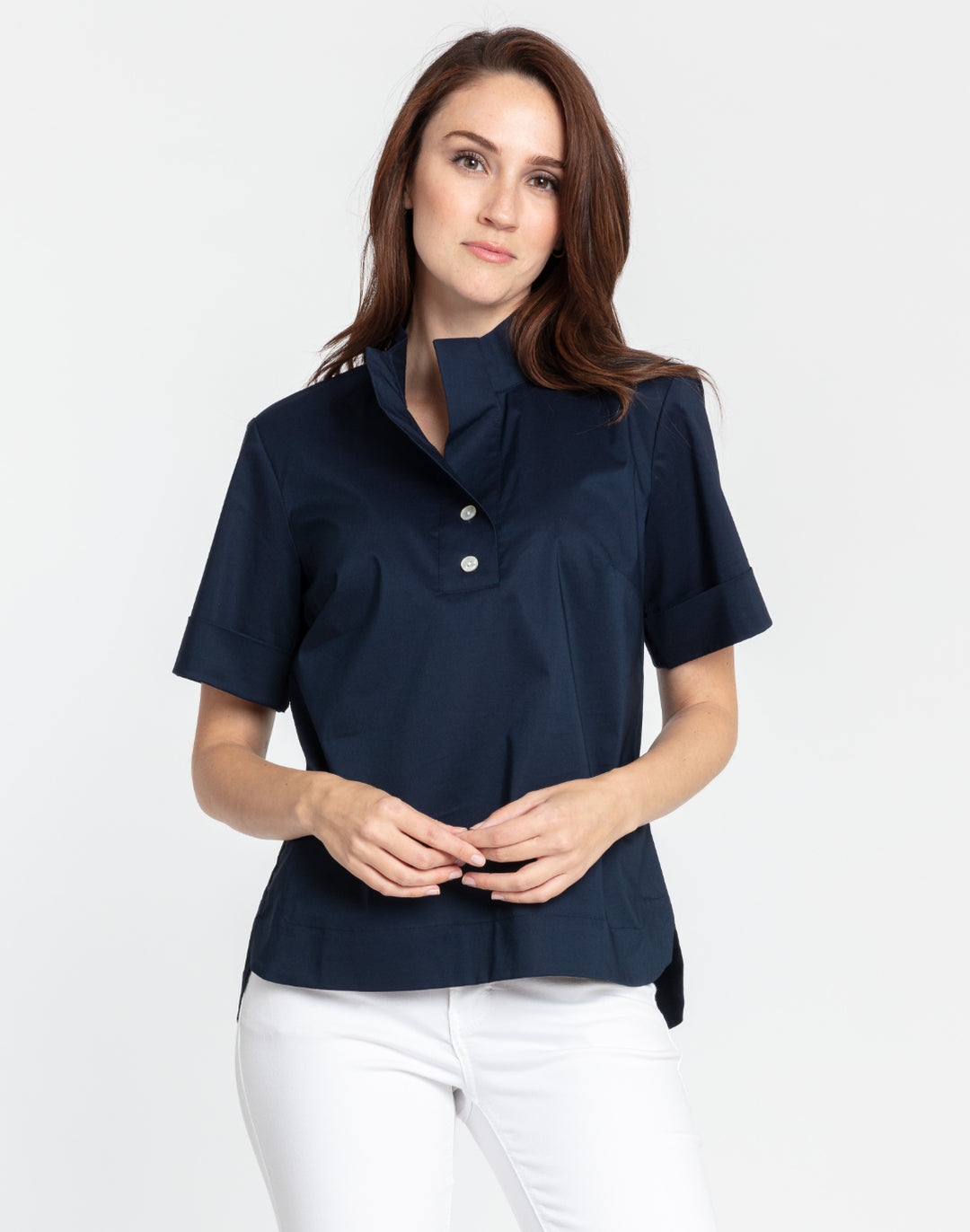 Aileen Short Sleeve Luxe Linen Top