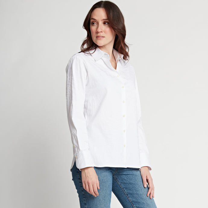 Margot Long Sleeve Silk Blend Satin Shirt
