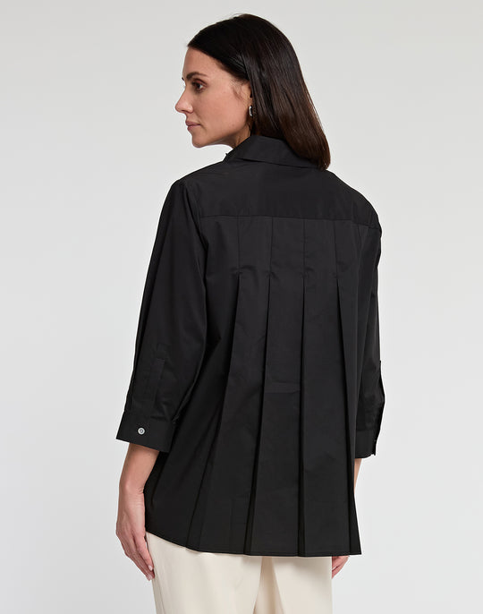 Sara 3/4 Sleeve Pleated Back Cotton Top