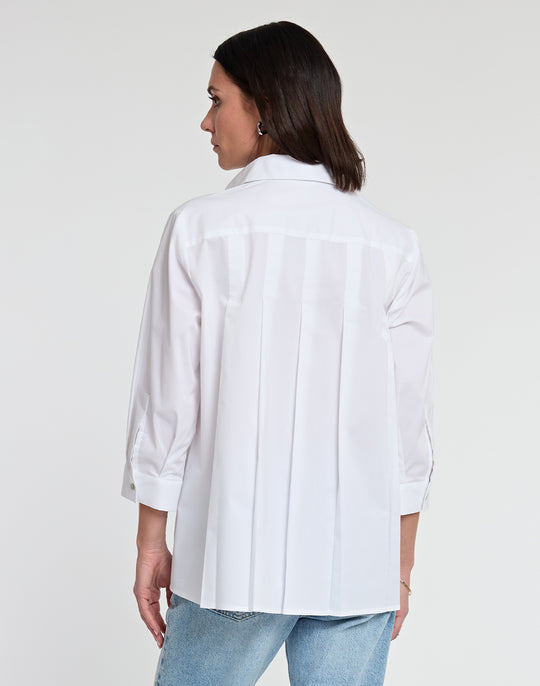 Sara 3/4 Sleeve Pleated Back Cotton Top