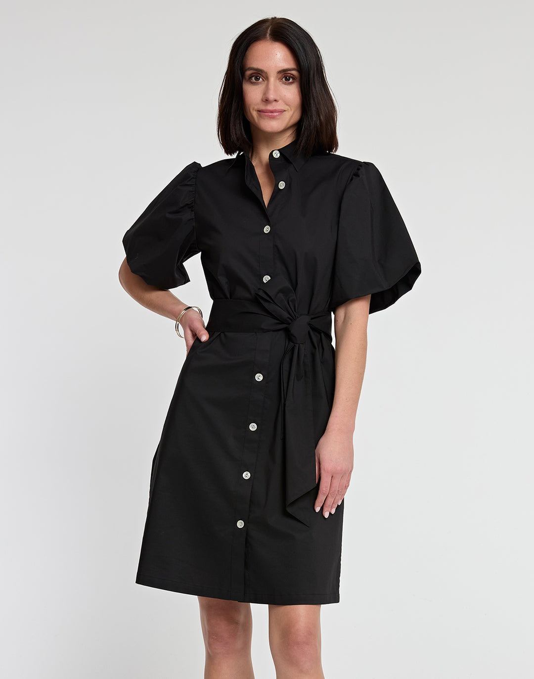 Angelina Elbow Sleeve Cotton Dress