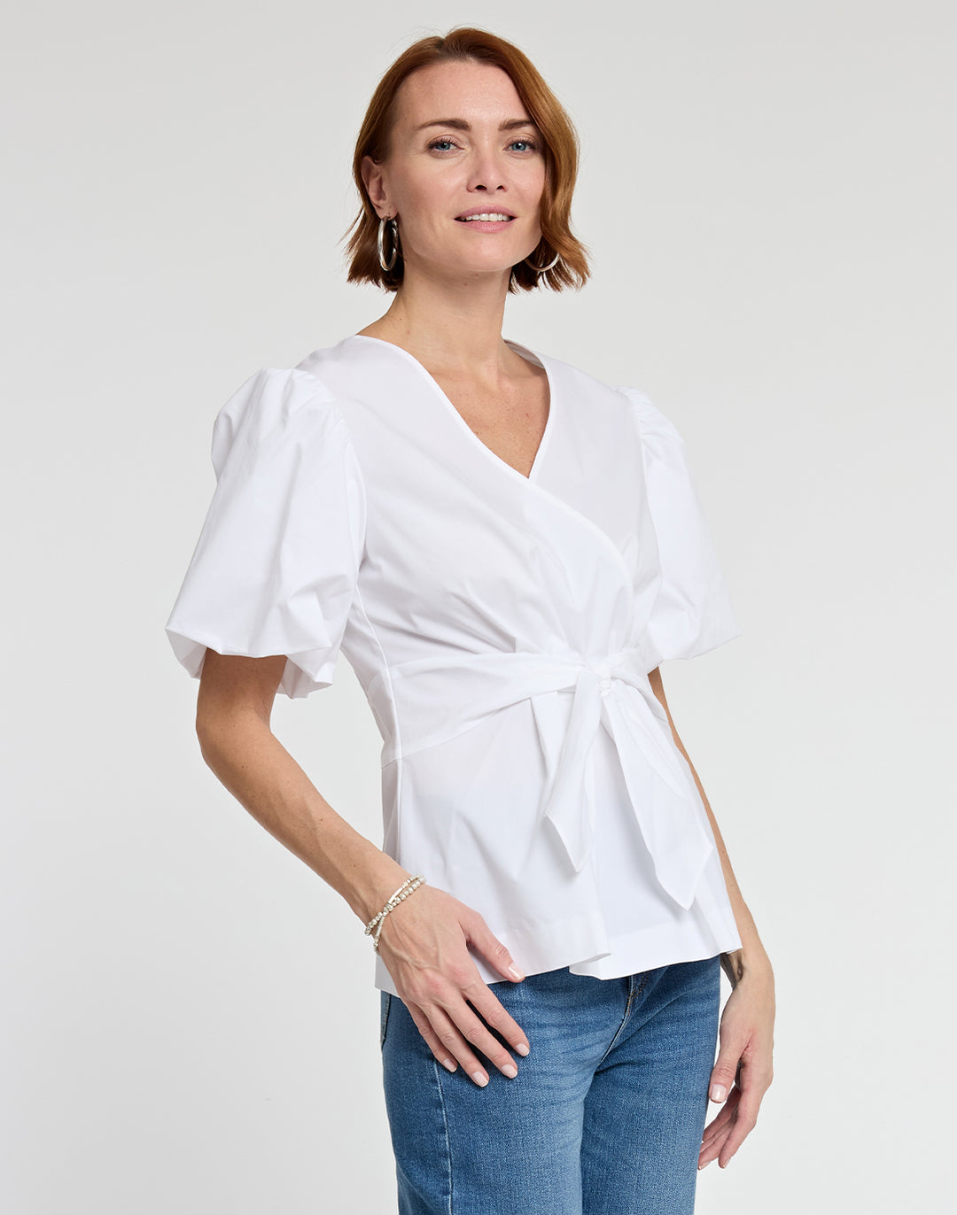 Paulina Elbow Sleeve Cotton Top