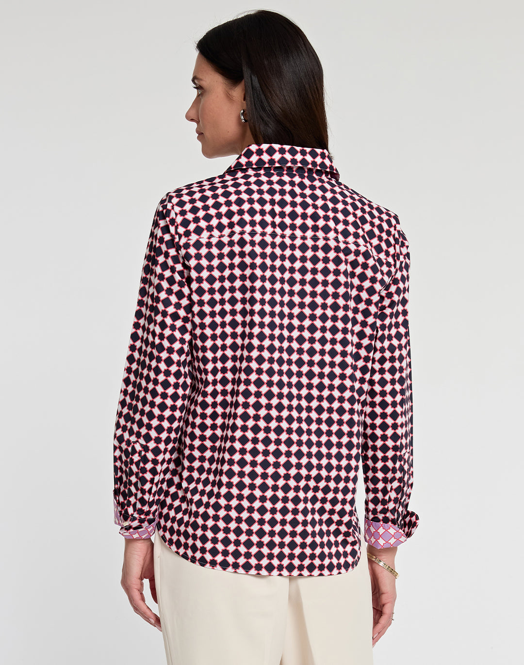 Reese Long Sleeve Tile Print Shirt