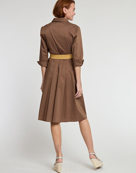 Christiane 3/4 Sleeve Midi Length Pleated Dress