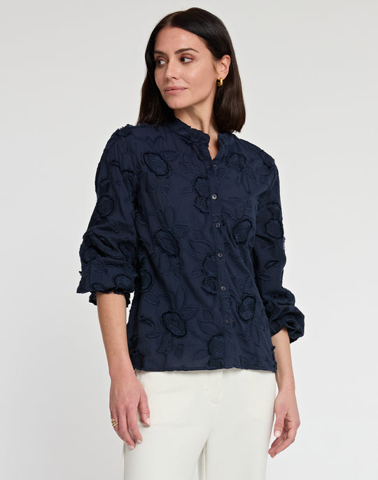 Nicola Long Sleeve Floral Applique Shirt