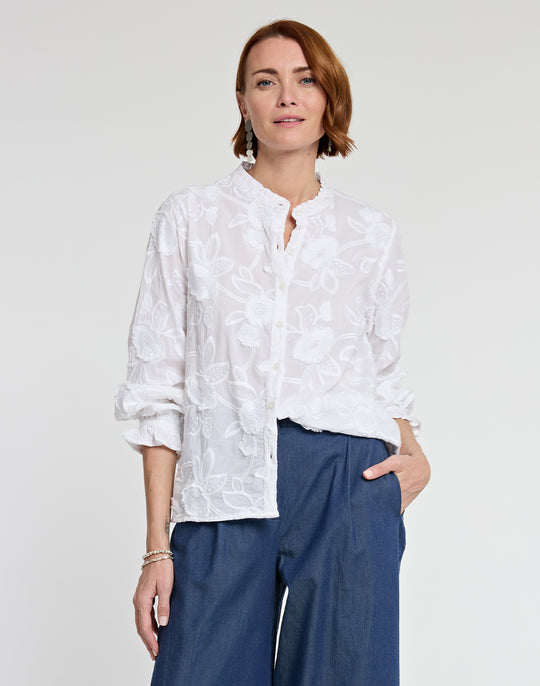 Nicola Long Sleeve Floral Applique Shirt