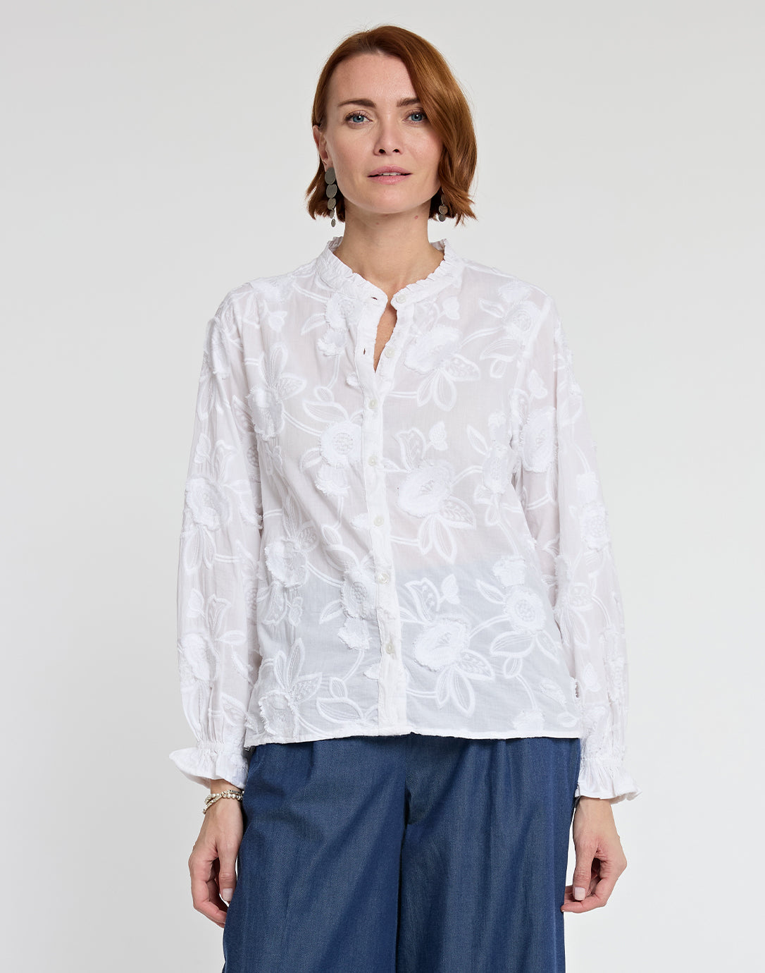 Panhandle R4S1219 Womens Long Sleeve Floral Yoke Embroidery Shirts