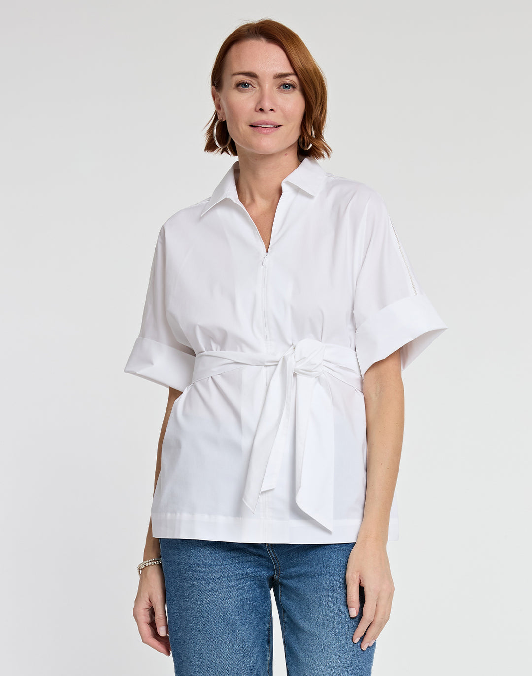 Mackenzie Elbow Sleeve Cotton Top