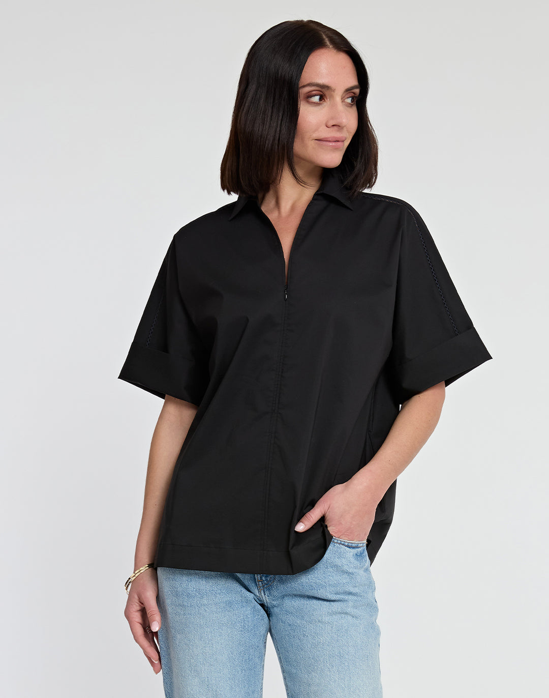 Mackenzie Elbow Sleeve Cotton Top