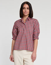 Load image into Gallery viewer, Monique Elbow Sleeve Lattice Print Top