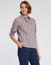 Load image into Gallery viewer, Monique Elbow Sleeve Lattice Print Top